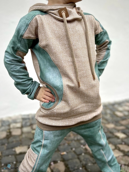 EP BIO French Terry  " Grunge mini Fischgrät - Ocker "